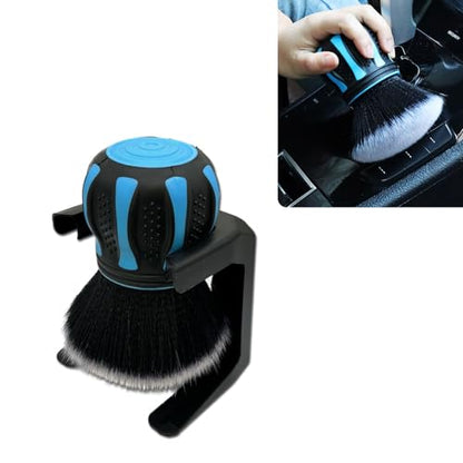 Car Interior Brush, Soft Bristles with Storage Rack, Car Beauty Tools, Car Detailing Brush Kit, Suitable for Most Cars (Blue) - color: Blue