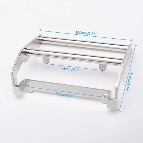 Silver RC Metal Front Bumper w/LED Lights for TRX-4 Ford Bronco 1/10 Trail Crawler Truck (Include CH3 Light Controller and Screwdriver)
