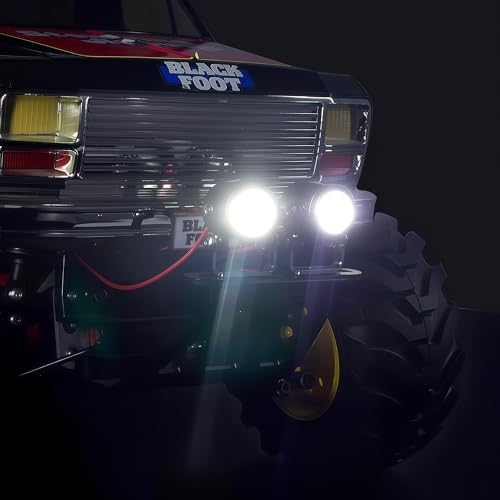 AMK 1/10 RC Crawler LED Lights, 2Pcs 3W Aluminum Headlights Spotlight, 5-12V RC Light Kit with Receiver or 2S/3S Power for Axial SCX10 90046 RC4WD D90 TRX4 TRX6 DIY Upgrade Accessories (Silvery) - color: Silvery