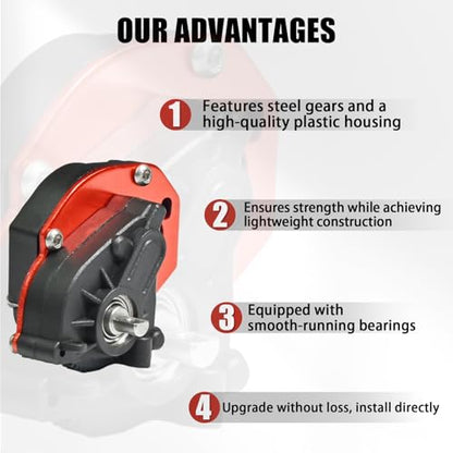 SCX24 Complete Transmission Gearbox with Steel 0.3 Mod Transmission Gear for Axial SCX24 Deadbolt C10 JLU Gladiator Bronco 1/24 RC Crawler Car Upgrade, Enhanced Durability Reliability