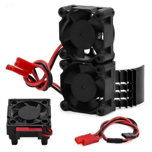 ESC/Motor Cooling Fan Heatsink Set RC Parts for TRAXXAS VXL-3S Slash/Rally/Bandit/Stampede 2WD 4WD RC Car (Black) - color: Black
