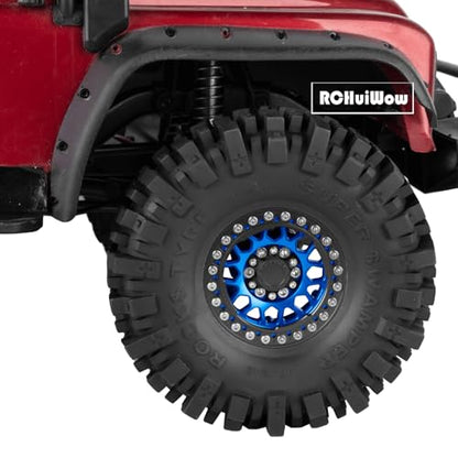 RC 1.9" Beadlock Wheels Rims for 1/10 SCX10 90046 AX103007 TRX4 TRX6 D90 VS4-10 MST CFX Gen8 Gen7 RC Crawler,Alloy Aluminium 1.9 rc Wheel Rim w/Rings,Navy Blue w/Black - color: Navy Blue(4pcs)