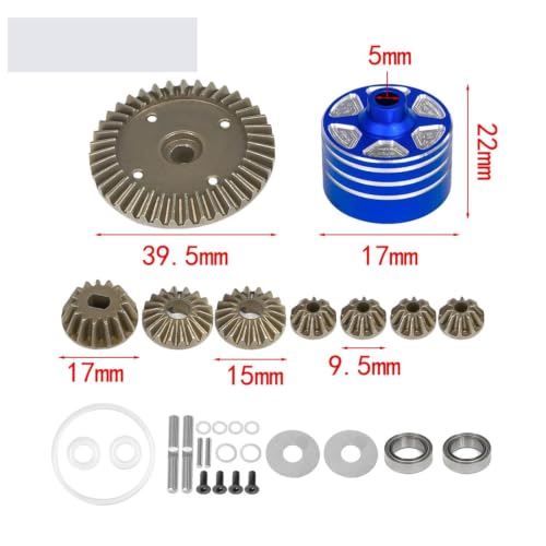 Menolana Differential Gear Assembly RC Car Circular Metal Drivetrain Machined Precision Shaft Replacement Alloy Housing Suitable for Mechanical Model Car Testing Auto Repair Projects, Blue - color: Blue