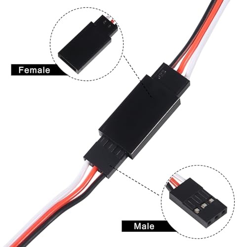15pcs 3-pin Servo Extension Cable Cord 15cm Male to Female RC JR Servo Extension Cord Wire Connectors for Servo Extension Connection Control Board Remote Control Parts