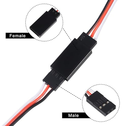 15pcs 3-pin Servo Extension Cable Cord 15cm Male to Female RC JR Servo Extension Cord Wire Connectors for Servo Extension Connection Control Board Remote Control Parts