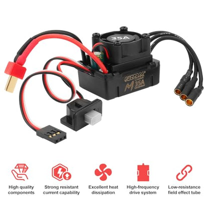 1/16 1/18 RC Brushless Sensorless Motor 35A ESC Combo,2430 7200KV | Waterproof Sensorless Motor,Surpass Hobby,Electric Speed Controller Set,for RC Model Car Truck - size: 7200KV, style: 2430