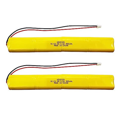 BBAT0043A Ni-Cd 9.6V 900mAh Emergency Light Lighting Fixture Battery Compatible with ELBB003 ELB-B003 ELB-B004 ELBB004 OSI OSA228 DANTONA CUSTOM-306-U BBAT0044A BAA-96 (2 Pack) - size: 2 Pack