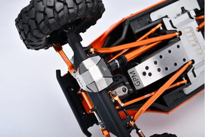 GPM Stainless Steel Chassis Skid Plate Kit 1mm Thick for Vanquish 1/10 H10 Optic RC Crawler – Yokohama Sparco Edition Upgrade Accessories