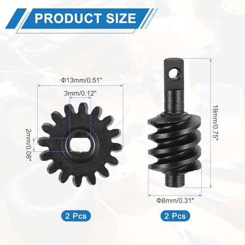 MECCANIXITY 2 Set Hardened Steel Axle Differentials Gear, 14T/16T Steel Gear Upgrade Parts for RC Vehicles Truck Drift Car Part, Black - style: 14T/16T
