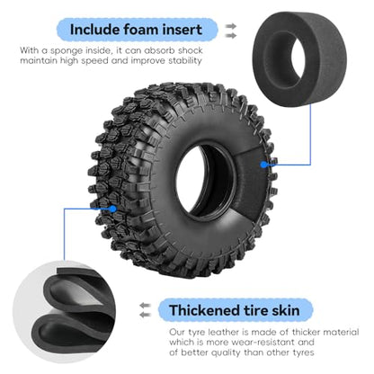 1/10 RC Crawler Tires 2.2inch for Traxxas TRX-4 Axial SCX10 RR10 Wraith 1/10 RC Rock Crawler (4PCS)