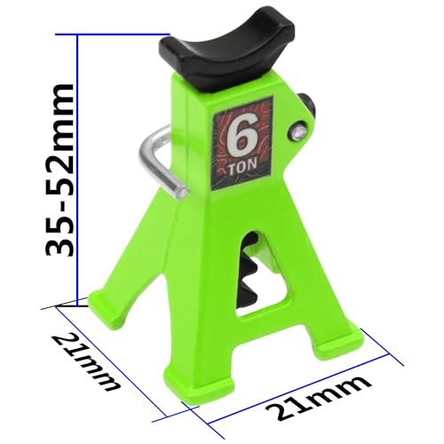 4Pcs ShareGoo 1/24 RC Scale Toy Decoration Metal RC Mini Toy Jack Stands Simulation Compatible with 1/18 1/24 RC Crawler SCX24 AX24 TRX4M FCX24 RC Crawler Car (Green) - color: Green