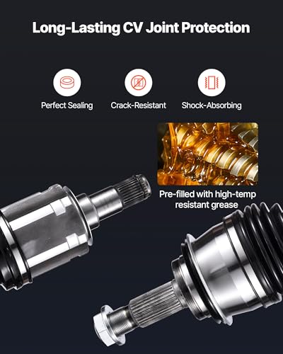 VEVOR CV Axle Shaft Assembly, 2 Pieces Front Left & Right (Driver and Passenger Side), Automotive Replacement CV Joint Axles Pair Compatible with 2003-2022 Toyota 4Runner, Alloy Steel & Carbon Steel - size: 2003-2022 Toyota 4Runner, style: Front Driver an