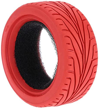 1/10 RC On-Road Car Tyres,WONFAST 4PCS 65mm Grain Drift Rubber RC Tire Replacement for 1/10 RC On Road Run-flating Racing Car for HSP Tamiya HPI (Red) - color: 65mm-Red