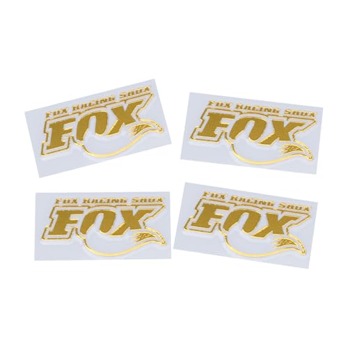 DJX 4PCS Reflective Laser UV Transfer Sticker Fox Shock Sticker for 1/7 Traxxas UDR (Hot Foil Stamping) - color: Hot Foil Stamping