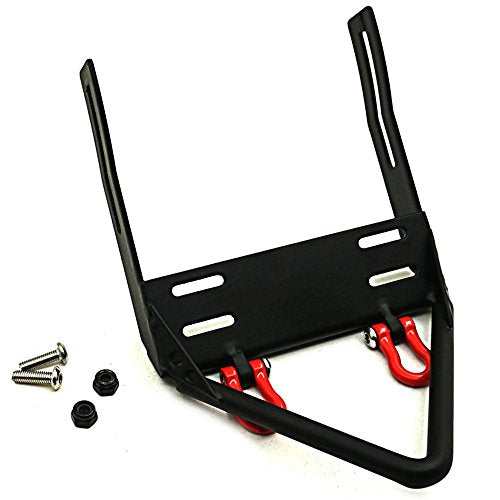 Steel Front Bumper with 2 Pcs Winch Mount Shackles for 1/10 Axial SCX10 RC Model Crawler Car #A