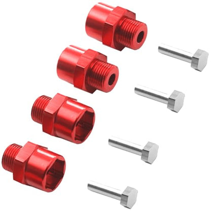 4Pack Vgoohobby Metal 12mm to 17mm Wheel Hex Drive Hub Adapter Conversion 15mm Offset Extension Upgrade Parts for 1/10 Off-Road RC Car Monster Truck Tires