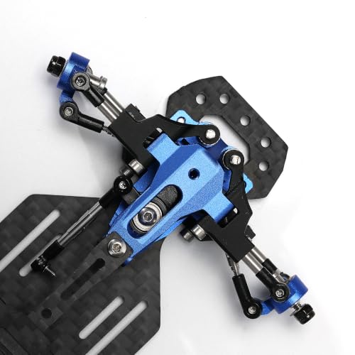 RC Car Frame, 1/24 1/28 TG Racing Carbon Fiber Assembled Mini Rear Drive RWD Drift Racing Car Frame Body Kit with Tools DIY Parts (Blue) - color: D.blue