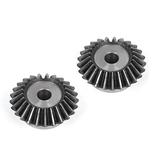 2 Pcs 1M 20 Teeth 5/6/8mm Shaft Hole Tapered Bevel Gear 1:1# 45 Steel 1 Module 90 Degree Steering Gear with M3 Fixing Hole (6 mm) - size: 6mm
