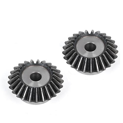 2 Pcs 1M 20 Teeth 5/6/8/10mm Shaft Hole Tapered Bevel Gear 1:1# 45 Steel 1 Module 90 Degree Steering Gear with M5 Fixing Hole (10 mm) - size: 10mm