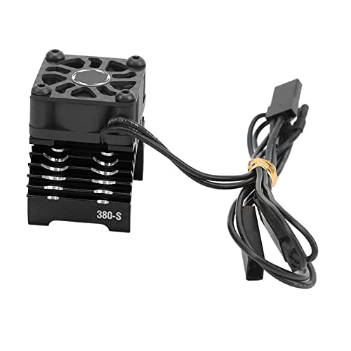 RC Motor Heat Sink Fan, High Speed 32000 RPM Prevents Overheating Aluminum Alloy for 28mm 29mm 380 Brushless Motors RC Car Enthusiasts Racing Off-Road - color: Black