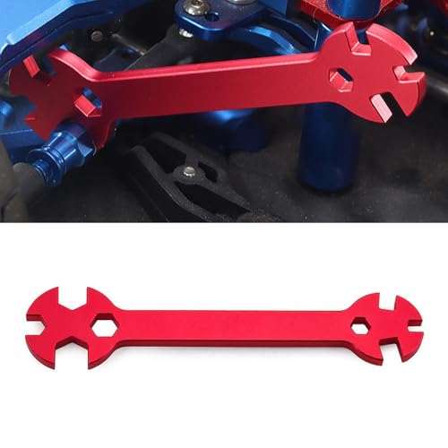 Special Tool Wrench 3/4 / 5/5.5/7 / 8MM Remote Control Car Multifunction Tool Turnbuckle Wrench Suitable for Repair Work Remote Control Car Turnbuckle - color: Red