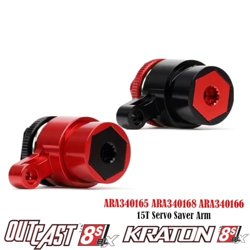 Aluminum Servo Saver Arm 15T for ARRMA 1/5 Kraton 8S BLX Outcast 8S BLX Upgrade Part，Replace of ARA340166,ARA340168,ARA340165（Red）
