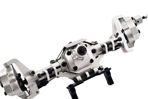 Aluminum Front / Rear Portal Axles Set for 1/10 Axial SCX10 II 90046 90047 RC Crawler Car (Silver) - color: Silver
