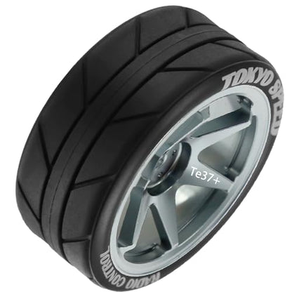 1/10 RC On Road Tires OD 65mm and Aluminum Street Wheels 12mm Hex Touring Tyres for 1:10 Rally Racing Drift Car Tamiya TT01 TT02 XV01 HPI KYOSHO HSP PTG2 Traxxas TA06 A959 PTG2 (Titanium) - color: Titanium