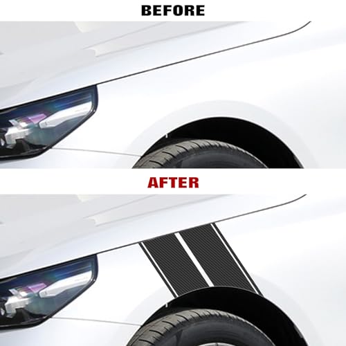 x xotic tech Fender Stripes Hash Marks KK Vinyl Decal Universal for Car Truck Sticker Racing Stripe 11"x23" (Carbon Fiber Pattern) - color: Carbon Fiber Pattern
