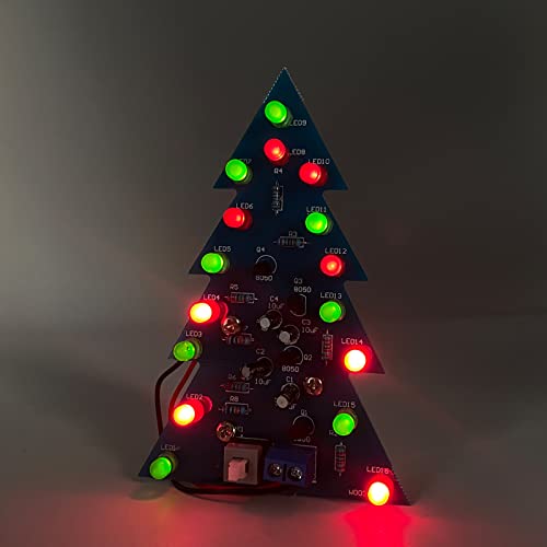 Soldering Practice Kit DIY Mini 2-Color Xmas Tree Plug-in Circuit Kit Learn Soldering Kit for Beginners - style: DJJ001