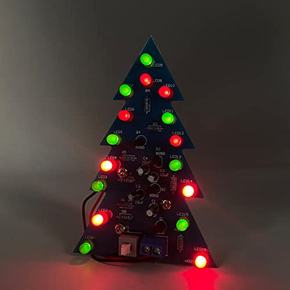 Soldering Practice Kit DIY Mini 2-Color Xmas Tree Plug-in Circuit Kit Learn Soldering Kit for Beginners - style: DJJ001