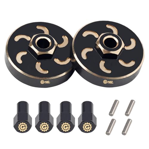 24g RC Brass Wheel Weights Spacers Extended Wheel Hex Hubs Offset for Axial SCX24 1/24 RC Crawler Car Upgrades Accessories (2PCS) - style: 2PCS