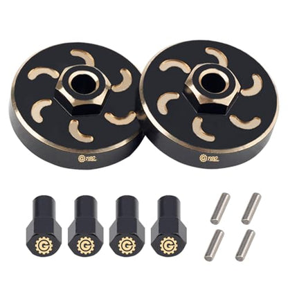 24g RC Brass Wheel Weights Spacers Extended Wheel Hex Hubs Offset for Axial SCX24 1/24 RC Crawler Car Upgrades Accessories (2PCS) - style: 2PCS