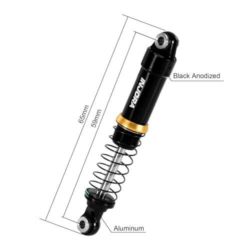 INJORA Black Aluminum LS 59mm Oil Shock for Redcat Ascent-18 HPI Venture18 - color: Black