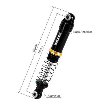 INJORA Black Aluminum LS 59mm Oil Shock for Redcat Ascent-18 HPI Venture18 - color: Black