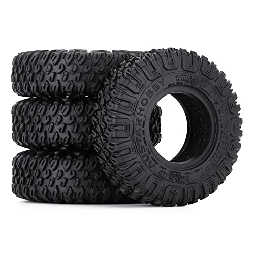 RC Car Tires,WONFAST 4PCS 1.55 inch Mud Wheel Tyre Terrain Crawler Rubber Tires Foam Insert for 1:10 RC Crawler Car for Axial 90069 TF2 D90 CC01 LC70 Tamiya MST JIMNY UTB18(85MM) - color: 85mm