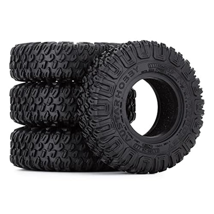 RC Car Tires,WONFAST 4PCS 1.55 inch Mud Wheel Tyre Terrain Crawler Rubber Tires Foam Insert for 1:10 RC Crawler Car for Axial 90069 TF2 D90 CC01 LC70 Tamiya MST JIMNY UTB18(85MM) - color: 85mm