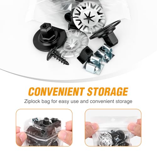 GOOACC 50Pcs Nylon Screw Grommet Kit Fender Liner & Splash Shield Nuts | Compatible for VW Audi Replace 811-807-577-C N90335006 WHT-000-713 N90775001 N10327102 - color: 50Pcs VW Audi Nut Kit Retainers