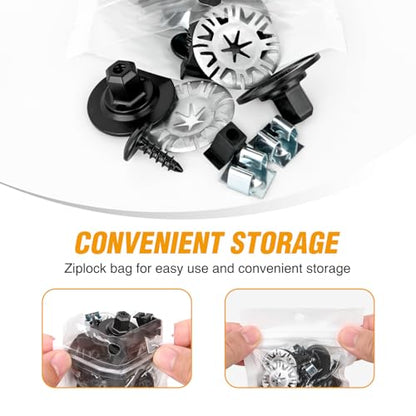 GOOACC 50Pcs Nylon Screw Grommet Kit Fender Liner & Splash Shield Nuts | Compatible for VW Audi Replace 811-807-577-C N90335006 WHT-000-713 N90775001 N10327102 - color: 50Pcs VW Audi Nut Kit Retainers