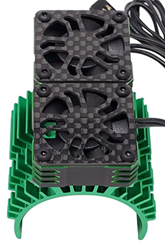 NHX RC 1/8 Twin Cyclone Alum HV Cooling Fans wCover 28000RPM Motor Heatsink Gren