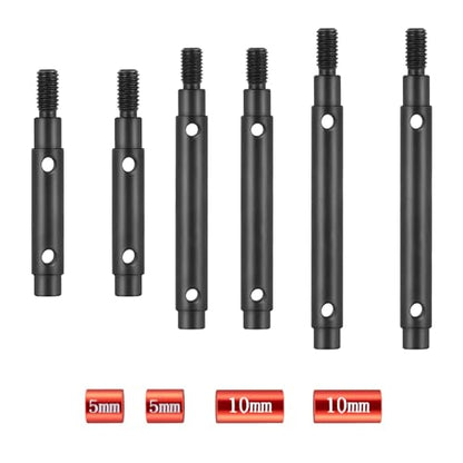 RCHUBAM 2PCS Steel Portal Stub Axle for 1/18 Redcat Ascent-18 Upgrade Part | 1 Pairs Stock Size/+5mm/+10mm Portal Stub Axle,RC Rock Crawler Car Upgrade - style: 2Pcs CVD Stub Shaft