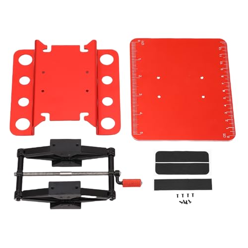 CHICIRIS RC Car Repair Work Stand, Manual Lift Workstation with Anti Slip Pad for 1/8 1/10 /12/16 RC Car, 2.36-5.51 inch Height Adjustment (Black Red) - color: Black Red