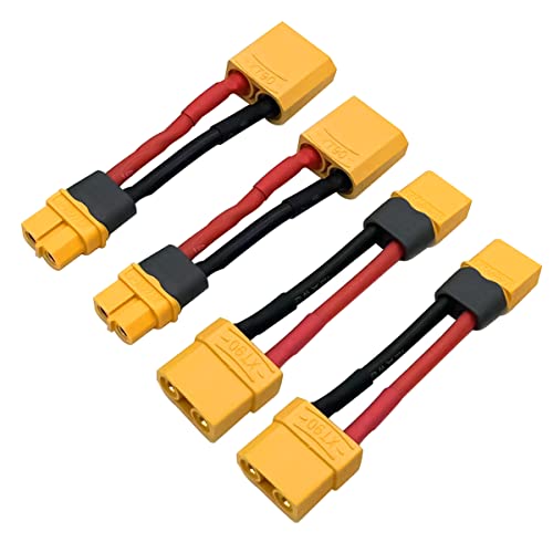 XT60 to XT90 Adapter Cable, 12AWG XT60 Male and Female to XT90 Connector Cable for RC Lipo Battery FPV Racing Drone Portable Power Station - style: XT60H to XT90