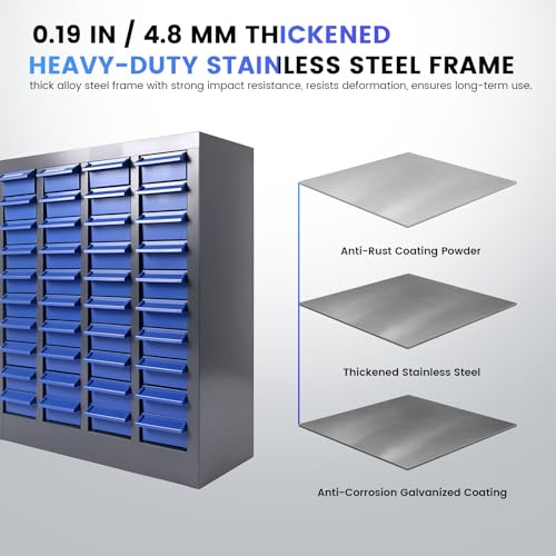 Metal 40-Drawer Parts Organizer, Garage Storage Cabinet with ABS Drawers, Heavy-Duty Alloy Steel Frame for Nuts, Bolts & Small Tools, Workshop & Home (40 Drawers) - size: 40 Drawers