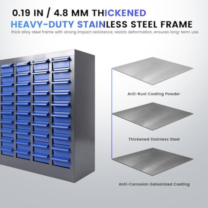 Metal 40-Drawer Parts Organizer, Garage Storage Cabinet with ABS Drawers, Heavy-Duty Alloy Steel Frame for Nuts, Bolts & Small Tools, Workshop & Home (40 Drawers) - size: 40 Drawers
