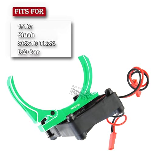 3660 540 550 Motor Cooling Fan with 36-38mm Adjustable Mount Upgrades Part for 1/10 Slash SCX10 TRX4,Aluminum High Speed Cooling Dual Fans 20000 RPM Heatsink Hops Up,Green - color: Green/36-38mm