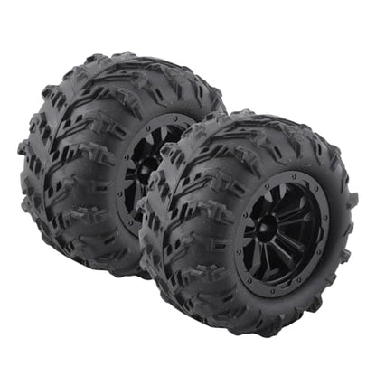 RC Tires, 2Pcs 1/6 Scale 12mm Hex RC Wheels and Tires RC Rubber Wheel Tire Tyre, High Resilience RC Drift Car Tires and Wheel Rims RC Car Accessory for SCY 16101 16102 1/16 RC Car