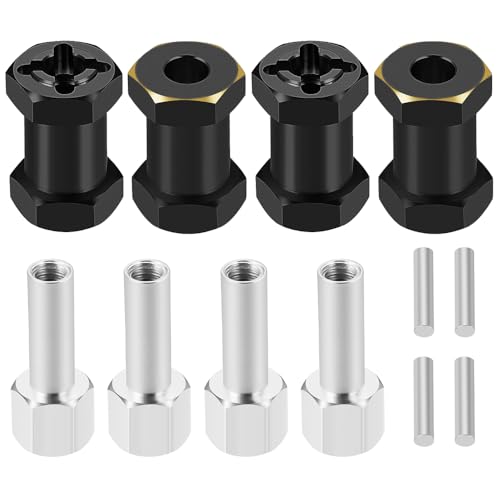 MOHERO 4Pcs Brass 12mm (+20mm) Wheels Hex Hub Extension Hex Drive Adapter for All RC Car Which with 12mm Hex and 1/10 RC Crawlers Axial SCX10 90046 D90 - color: 20mm