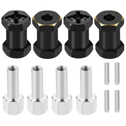 MOHERO 4Pcs Brass 12mm (+20mm) Wheels Hex Hub Extension Hex Drive Adapter for All RC Car Which with 12mm Hex and 1/10 RC Crawlers Axial SCX10 90046 D90 - color: 20mm
