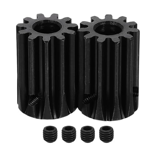 uxcell 2Pcs 1.5 Mod 11T Spur Gear 8mm Bore, 1045 Steel Pinion Gear Black Surface Treatment, 20°Pressure Angle, for Spur Rack and RC Model Car or Motor DIY - size: 1.5 Mod 11T, 8mm